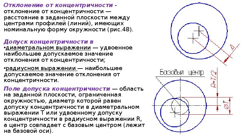 Отклонения в ориентации. Концентричность на чертеже. Отклонение от концентричности. Позиционный допуск в диаметральном выражении. Концентричность отверстий.