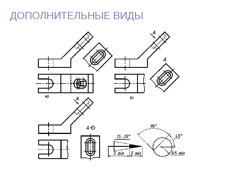 Эскиз должен содержать виды разрезы сечения по необходимости