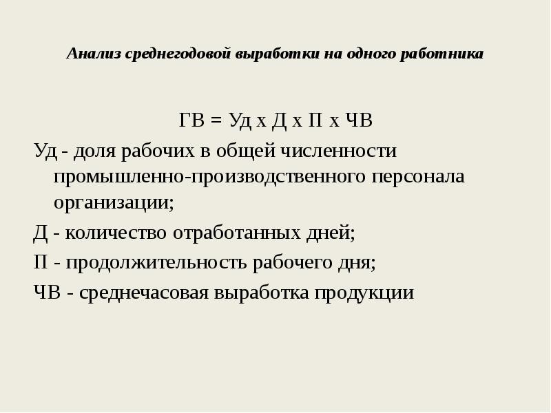 Среднегодовая выработка на 1 работника