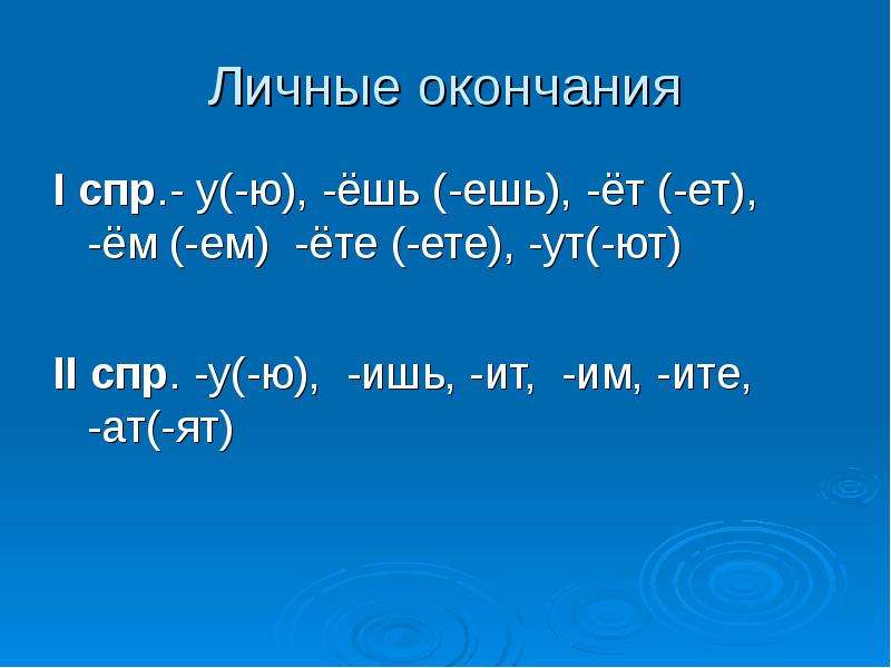 Личные окончания 2. 1 СПР окончания. 2 СПР окончания. Личные окончания 2 СПР. Окончания ю,ешь,ет,ем,ете,ют.