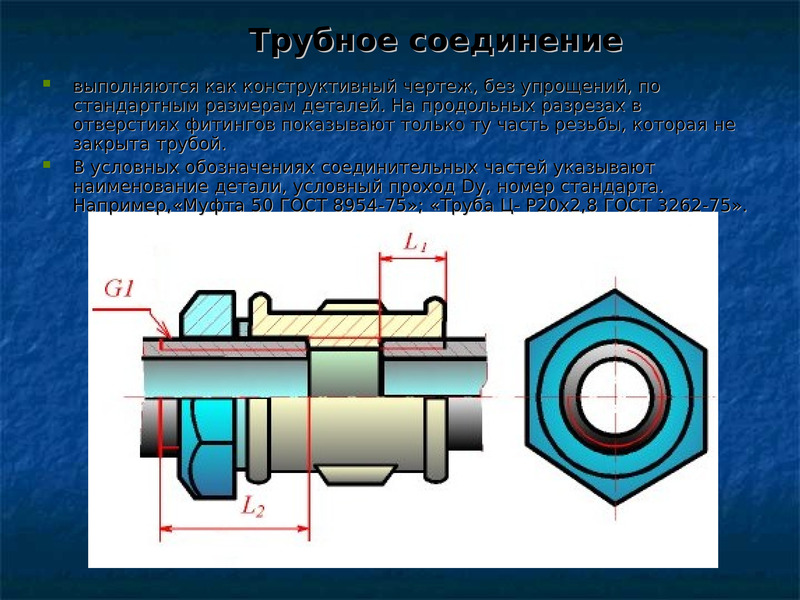 Соединение деталей на чертеже