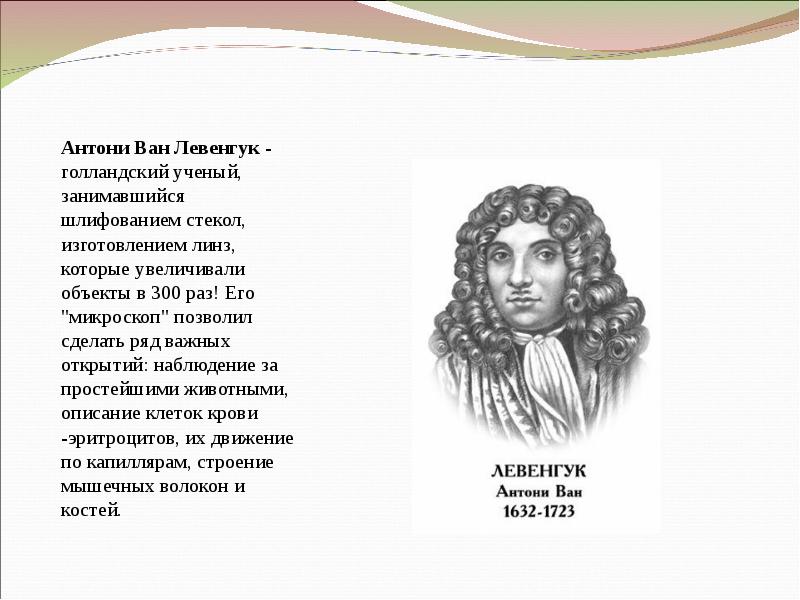 Какой метод использовал антони ван левенгук