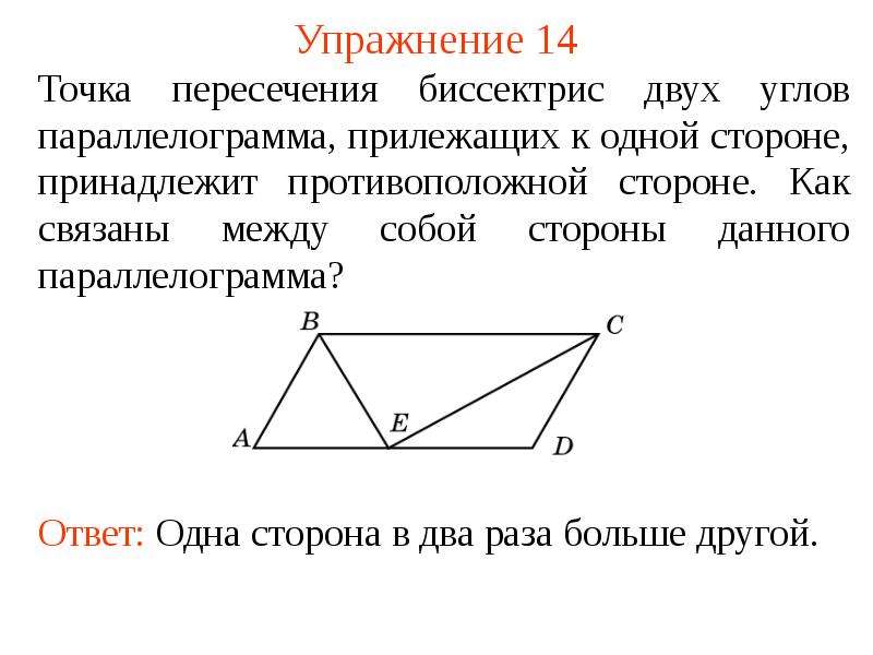Два треугольника вне параллелограмма. Точка пересечения диагоналей параллелограмма. Биссектрисы параллелограмма пересекаются. Биссектриса угла параллелограмма. Точка пересечения бессиктрис двух углов параллеограмм.
