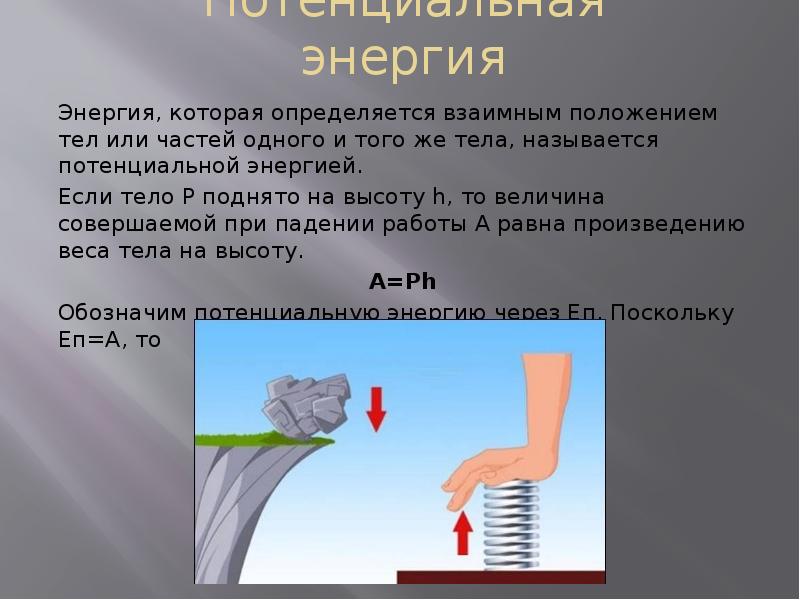 Механическая энергия тест. Потенциальна яенергия. Потенциальная энергия примеры. Пример потенциальной энергии в физике. Потенциальная энергия это энергия.