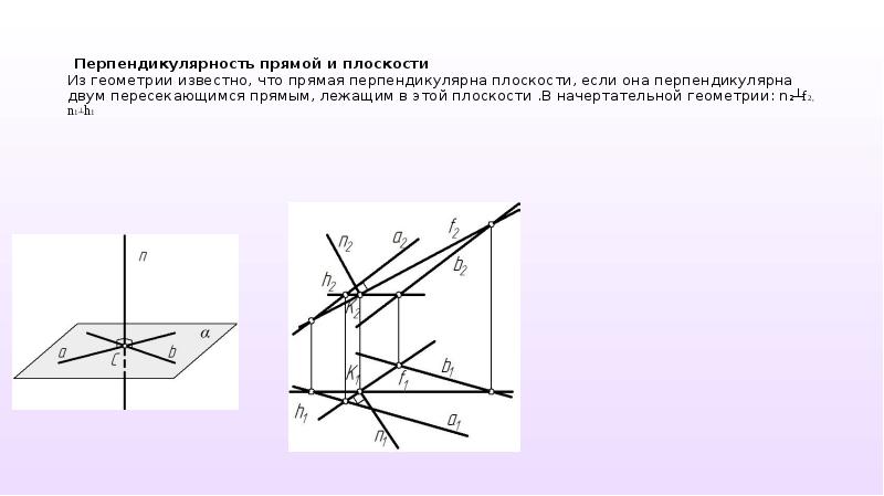 Укажите прямую перпендикулярную плоскости. Прямая перпендикулярная плоскости Начертательная геометрия. Перпендикулярность прямой и плоскости Начертательная. Перпендикулярность Начертательная геометрия. Перпендикулярность плоскостей Начертательная геометрия.