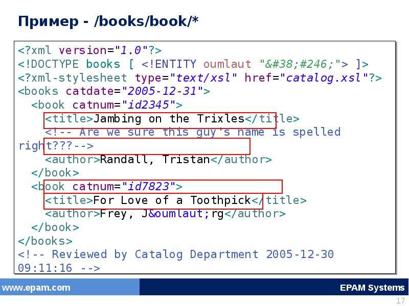 Books xml. Book XML. Xsl-ID. Книга с примерами кода. LOPEBOOK примеры.