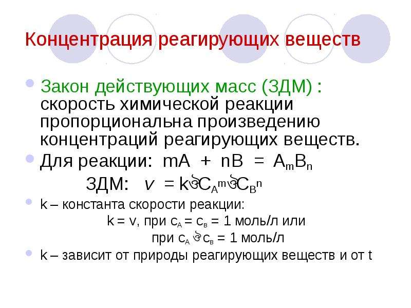 Закон действующих масс презентация