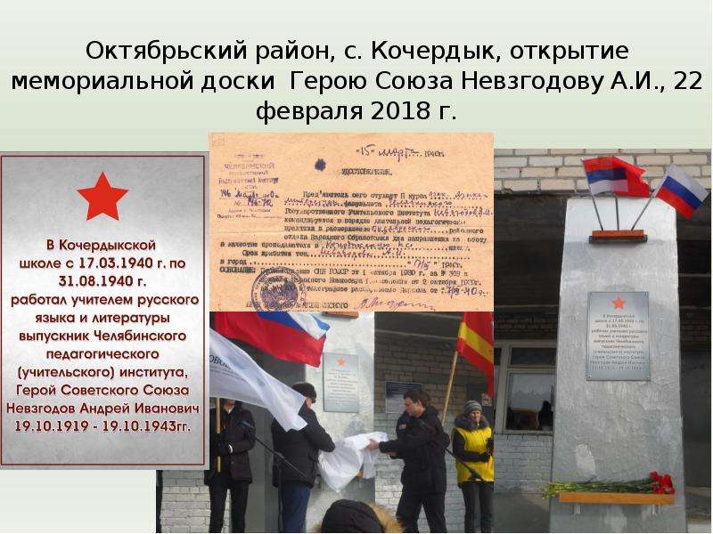 Слова в честь открытия мемориальной доски