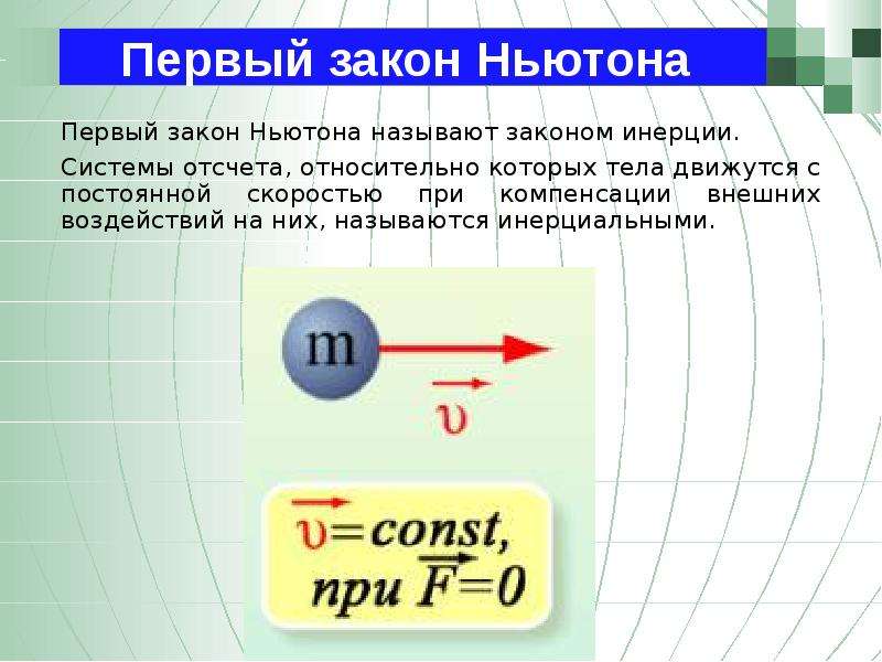 Первый закон ньютона системы. 1 Закон Ньютона закон инерции. Инерциальные системы отсчета первый закон Ньютона фор.