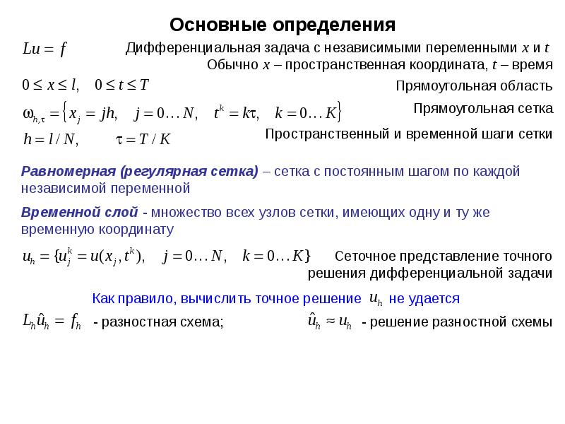 Решение задачи метод конечных разностей