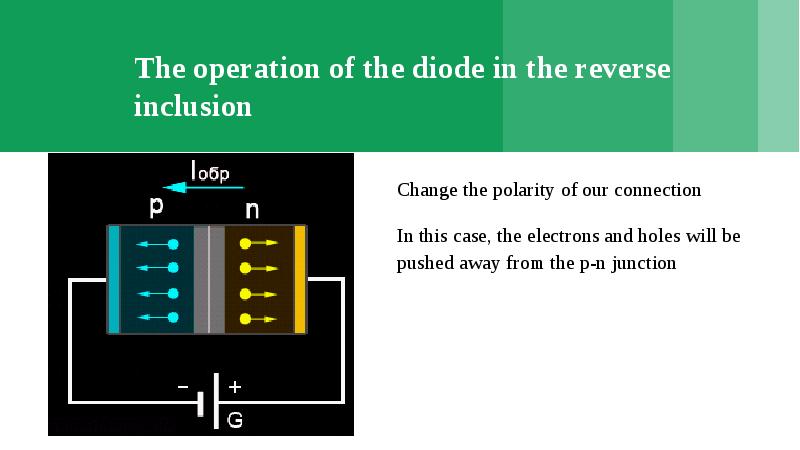 The operation of the diode and the device, слайд №6