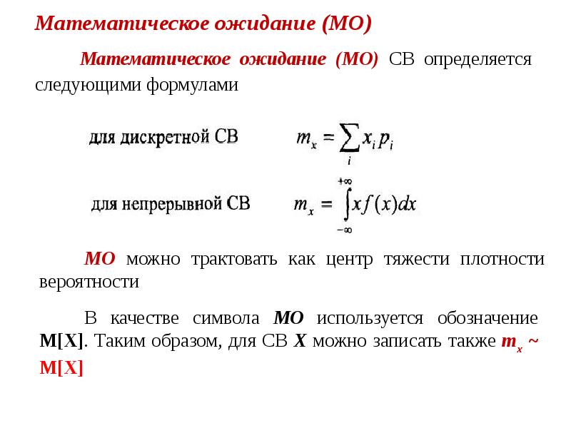 Математическое ожидание презентация