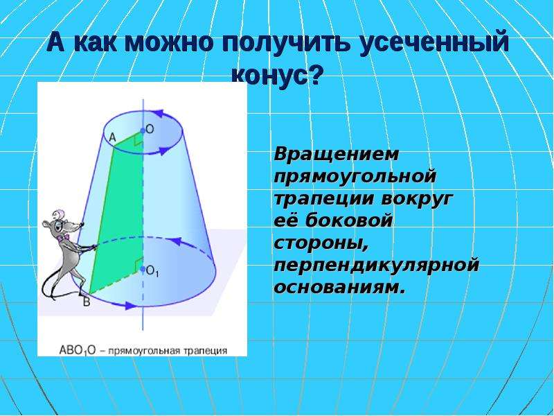 Усеченный конус может быть получен вращением