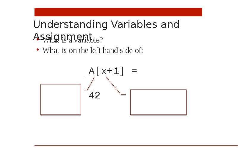 Variable assignment