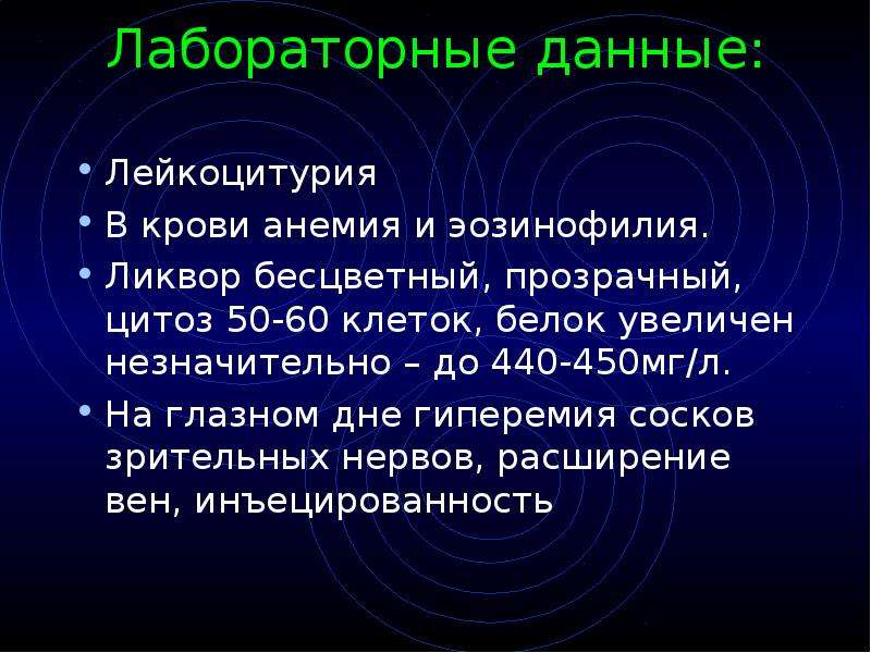 Глухонемота. Анемия и эозинофилия. Изолированная лейкоцитурия у детей. Пения и цитоз.