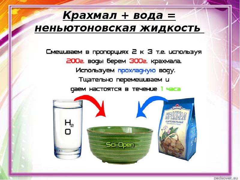 Как сделать жидкость. Крахмал для ньютоновской жидкости. Ньютоновская жидкость презентация. Ньютоновская жидкость для дошкольников. Опыт ньютоновская жидкость.