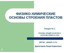 Лекция 2. Физико-химические основы строения пластов