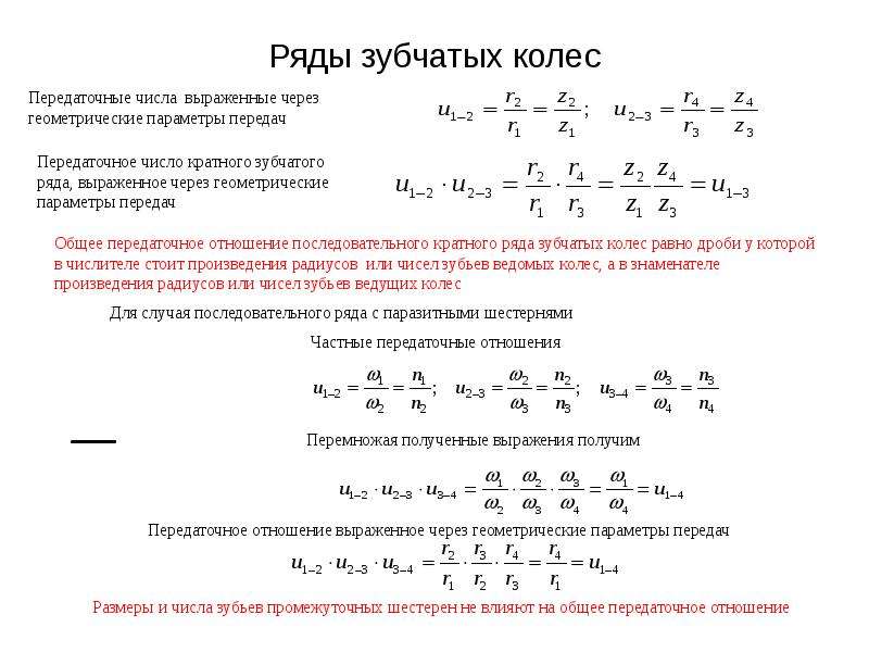 Отношение зубчатых колес