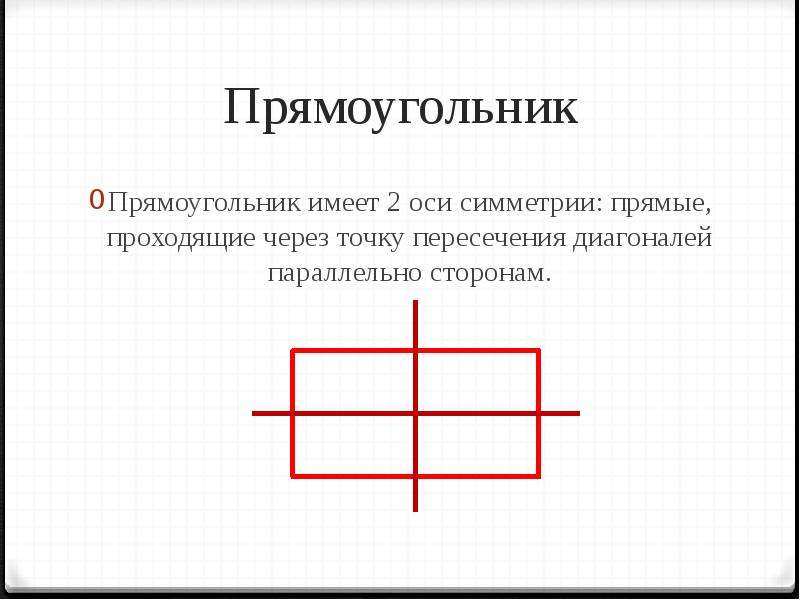 Сколько осей симметрии имеет прямоугольник не являющийся квадратом ответ проиллюстрируйте чертежом