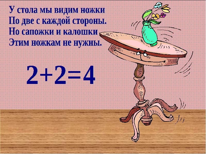 С каждой стороны на каждый. Задачи в картинках. Стих про задачи расчеты. Логические математические задачи в картинках. У стола четыре ножки.