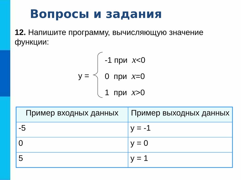 Программирование разветвляющихся алгоритмов презентация