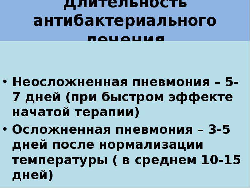 Пневмония 5. Острая пневмония Длительность.