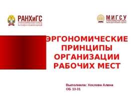 Эргономические принципы организации рабочих мест