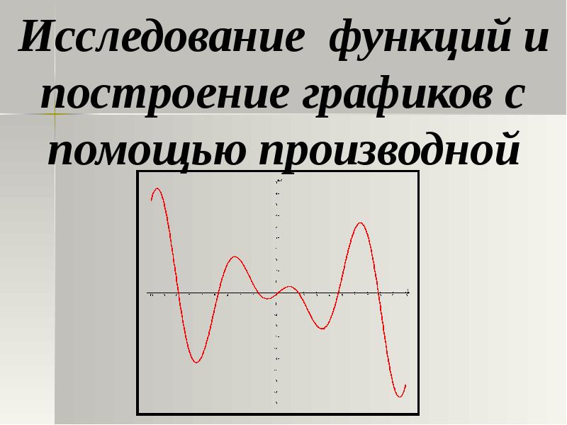 Презентация исследование функции с помощью производной и построение графика