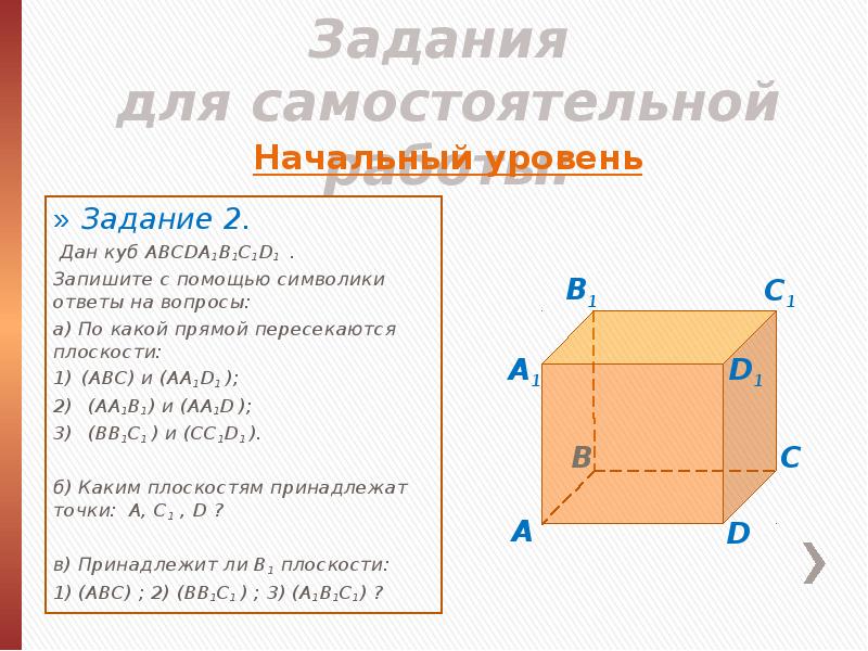 Аксиомы стереометрии с рисунками