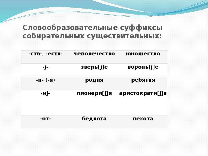 Грамматические признаки разрядов существительных