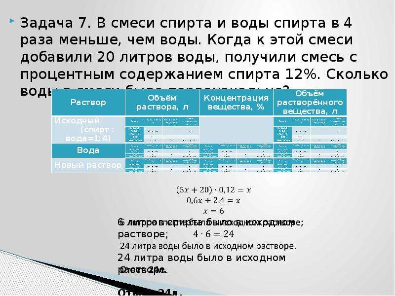 Задача про литры. Задачи на смеси. Задачи на смеси таблица. Решение задач на смеси таблицей.