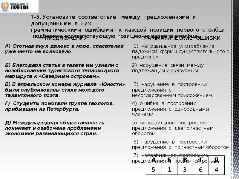 Установите грамматические ошибки в предложениях. И между предложениями. Задания на построение предложений. Установите соответствие ошибка в построении. Задания на синтаксические нормы.