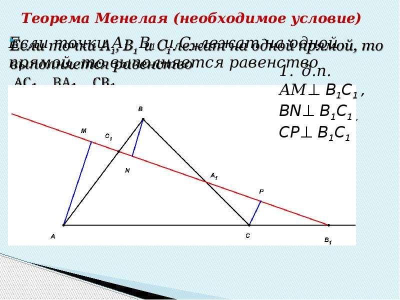 Теорема менелая