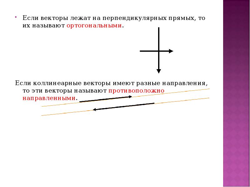 Коллинеарные векторы перпендикулярны. Коллинеарные векторы лежат на перпендикулярных прямых. Векторы, лежащие на перпендикулярных прямых;. Если два вектора лежат на перпендикулярных прямых. Векторы коллинеарны если лежат на перпендикулярных прямых.