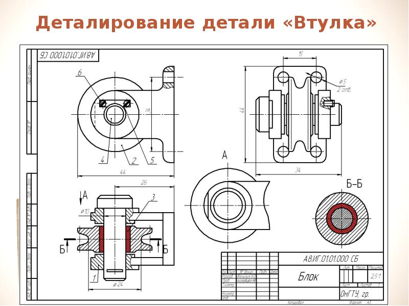 Блок направляющий чертеж