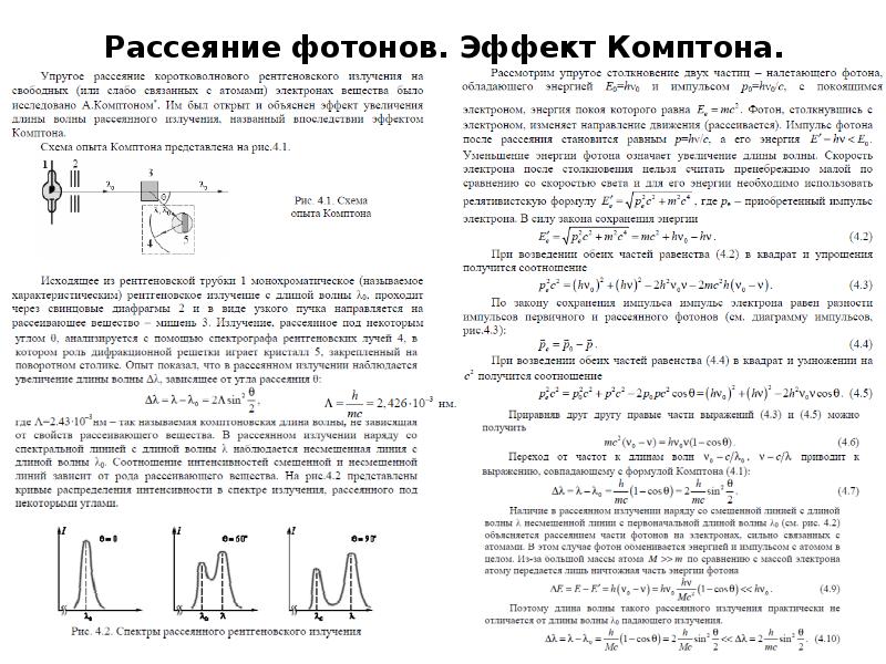 Схема опыта комптона