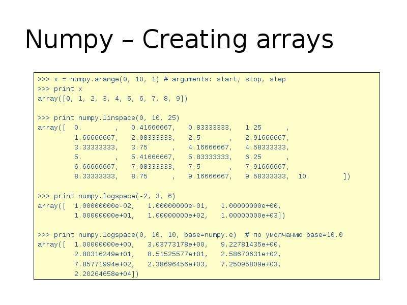 Numpy print