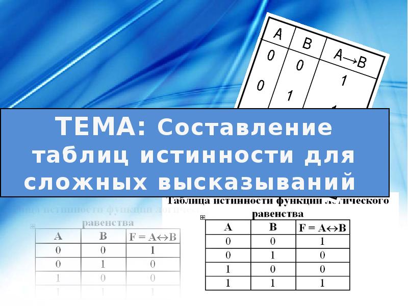 Логическая таблица составления проекта