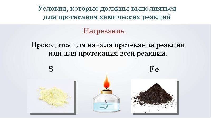 Условия и признаки протекания химических реакций 8 класс презентация