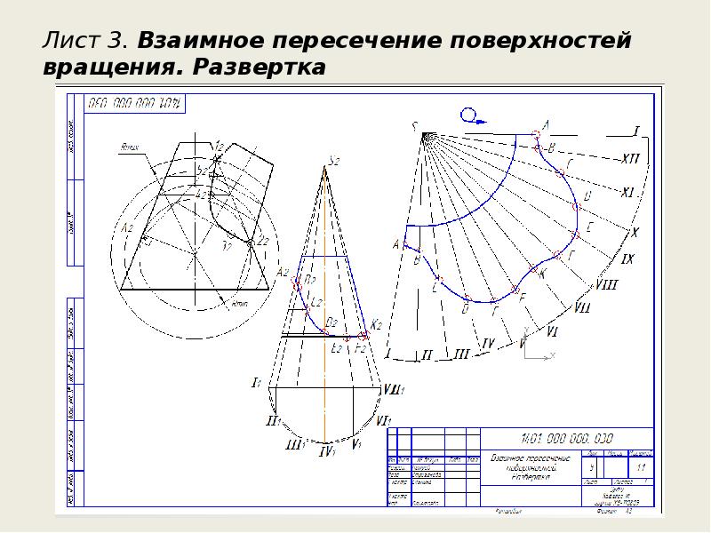 Чертеж поверхности вращения