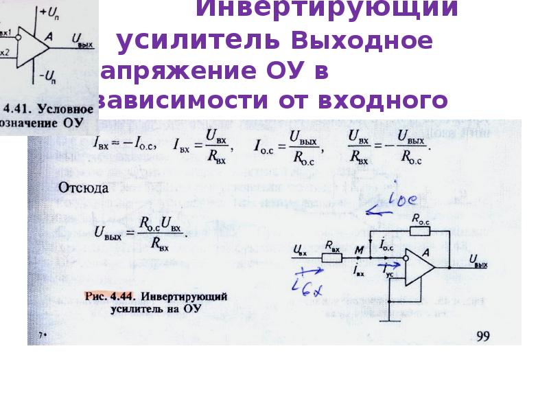 Схема инвертирующего усилителя