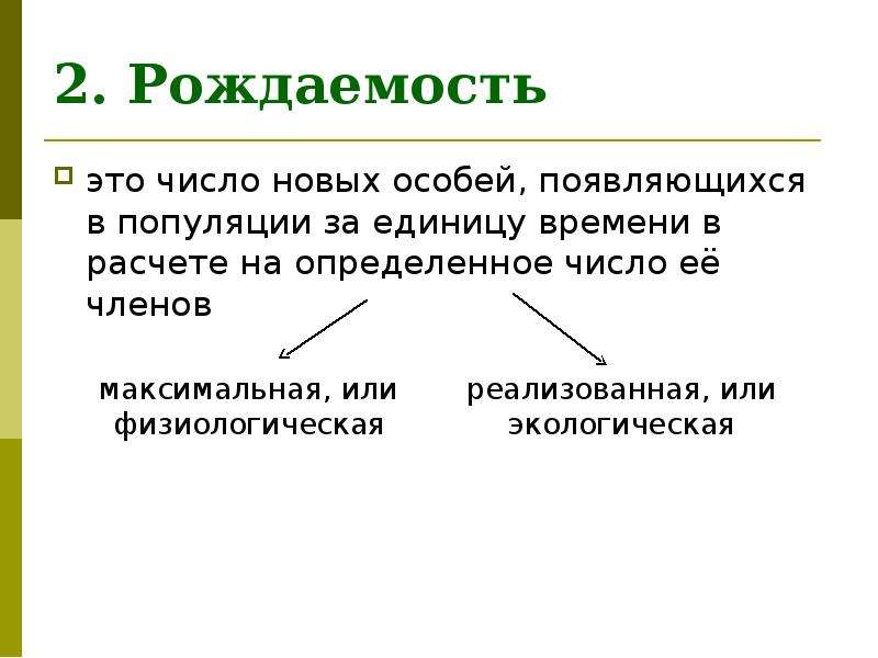 Количество появиться. Рождаемость. Рождаемость это число особей. Количество новых особей, появившихся за единицу времени - это. Рождаемость это кратко.