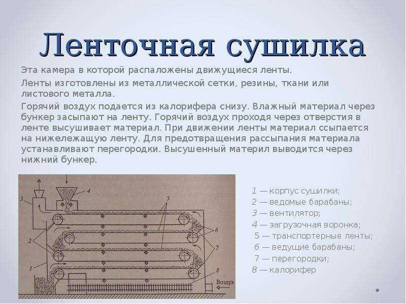 Ленточная сушилка схема