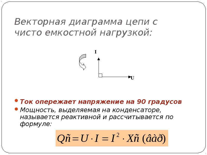 Емкостная векторная диаграмма