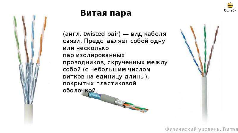 Длина пары. Характеристики витой пары UTP. Провода вида 