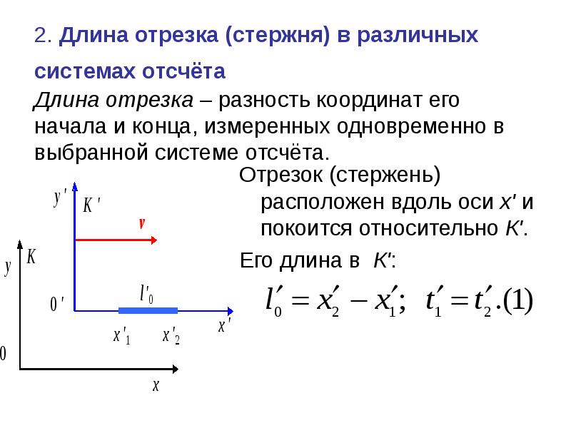 Координаты концов отрезка. Формула нахождения длины отрезка по координатам. Длина отрезка по координатам. Длина стержня в разных системах отсчета.. Длина отрезка в координатах.