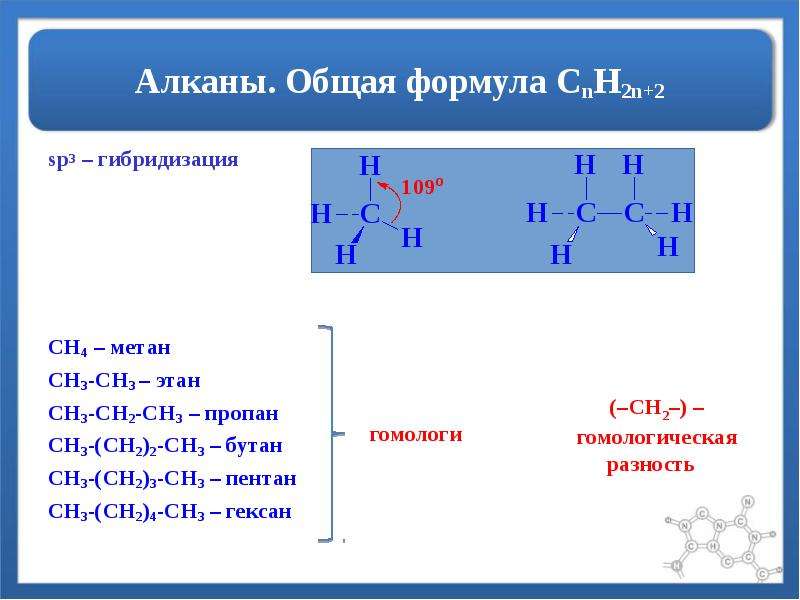 Формула алканов