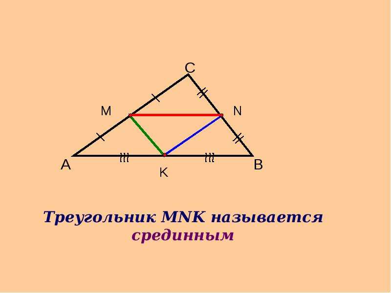 Средняя линия треугольника картинка