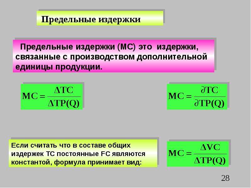 Постоянные переменные предельные издержки. Предельные издержки формула. Предельные затраты формула. Формула постоянных издержек. Максимизация прибыли формула.