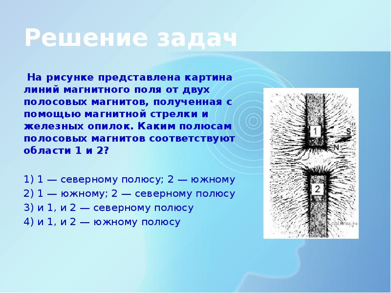 Картинка магнитных линий соответствует полосовых магнитов следовательно